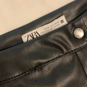 ZARA high waisted faux leather skort